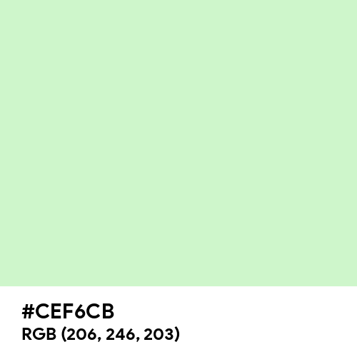 Tea Green (Hex code: CEF6CB) Thumbnail