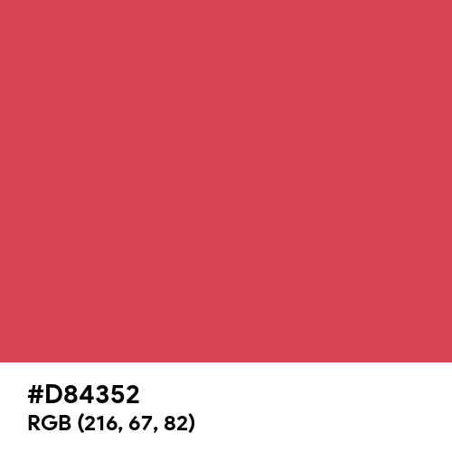 Brick Red (Hex code: D84352) Thumbnail