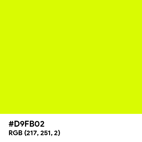 Bright Yellowish-Green (Hex code: D9FB02) Thumbnail