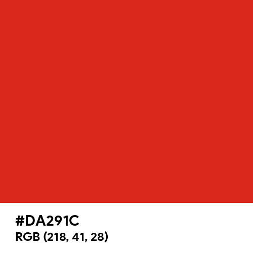 Hanes Red color hex code is #DA291C