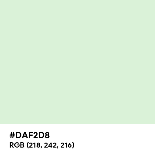 Chinese White (Hex code: DAF2D8) Thumbnail