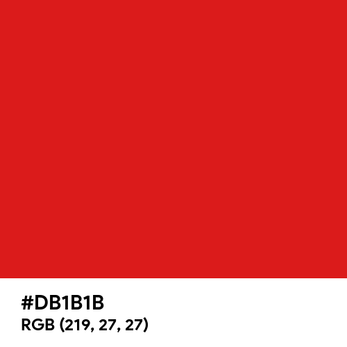 Maximum Red (Hex code: DB1B1B) Thumbnail