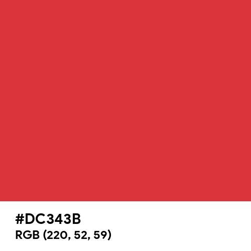 Poppy Red (Pantone) (Hex code: DC343B) Thumbnail