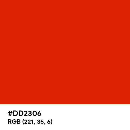 Maximum Red (Hex code: DD2306) Thumbnail