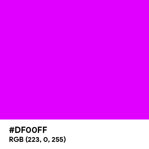Fluorescent Purple (Hex code: DF00FF) Thumbnail