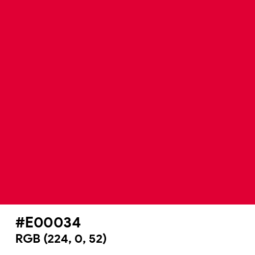 YMCA Red (Hex code: E00034) Thumbnail