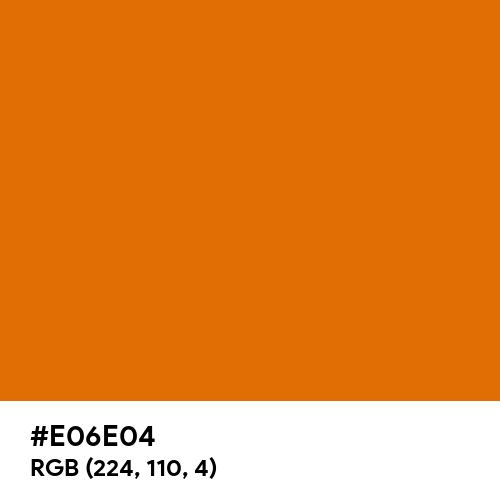 Greek Orange (Hex code: E06E04) Thumbnail