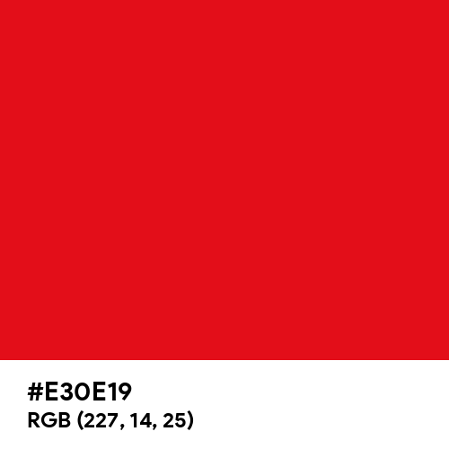 Cadmium Red (Hex code: E30E19) Thumbnail
