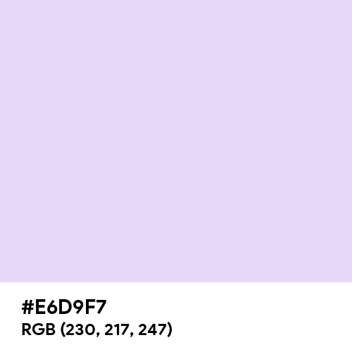 Lavender (Web) (Hex code: E6D9F7) Thumbnail