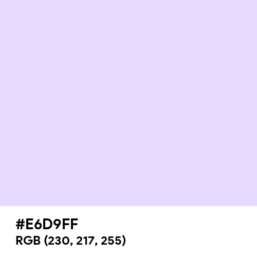 Pale Lavender (Hex code: E6D9FF) Thumbnail