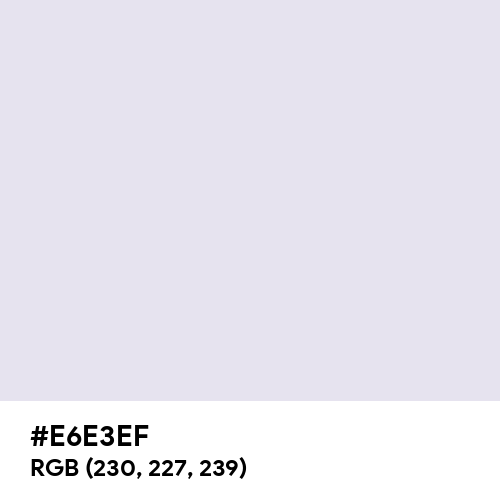 Bright Gray (Hex code: E6E3EF) Thumbnail
