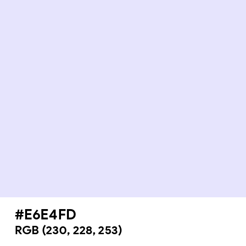 Lavender (Web) (Hex code: E6E4FD) Thumbnail