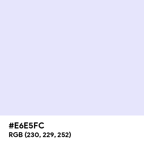 Lavender (Web) (Hex code: E6E5FC) Thumbnail