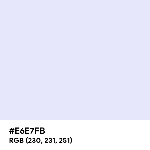 Lavender (Web) (Hex code: E6E7FB) Thumbnail