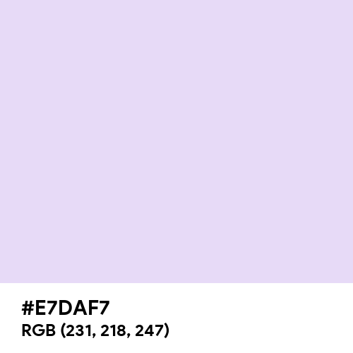 Lavender (Web) (Hex code: E7DAF7) Thumbnail