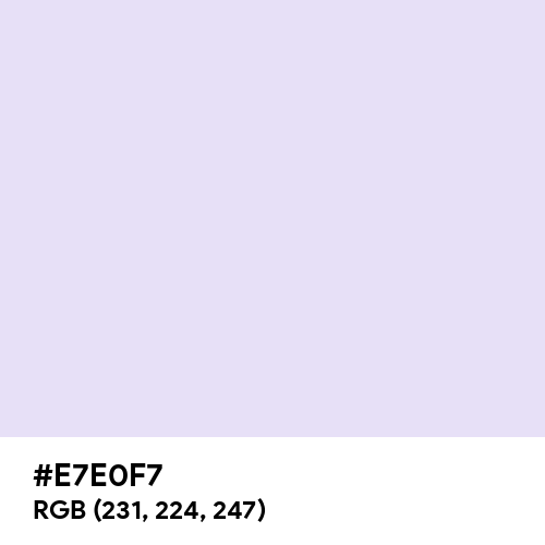 Lavender (Web) (Hex code: E7E0F7) Thumbnail