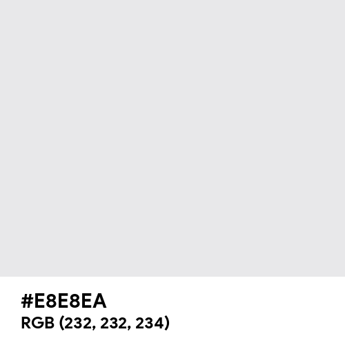 Bright Gray (Hex code: E8E8EA) Thumbnail