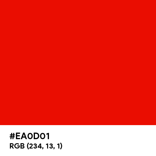 Red Hot (Hex code: EA0D01) Thumbnail