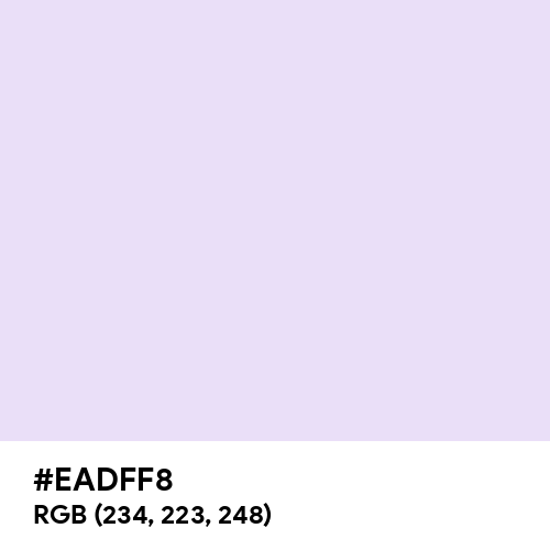 Lavender (Web) (Hex code: EADFF8) Thumbnail