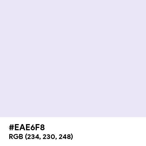 Lavender (Web) (Hex code: EAE6F8) Thumbnail