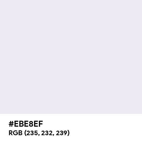 Bright Gray (Hex code: EBE8EF) Thumbnail