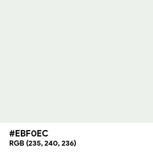 Bright Gray (Hex code: EBF0EC) Thumbnail