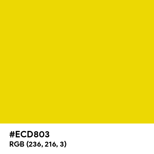 True Yellow (Hex code: ECD803) Thumbnail