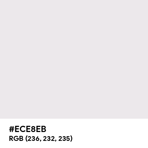 Bright Gray (Hex code: ECE8EB) Thumbnail
