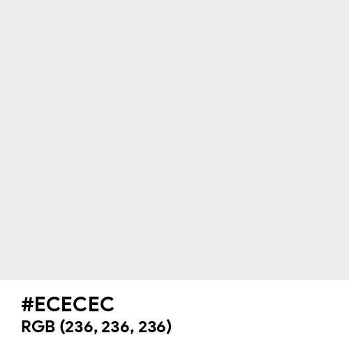 Bright Gray (Hex code: ECECEC) Thumbnail