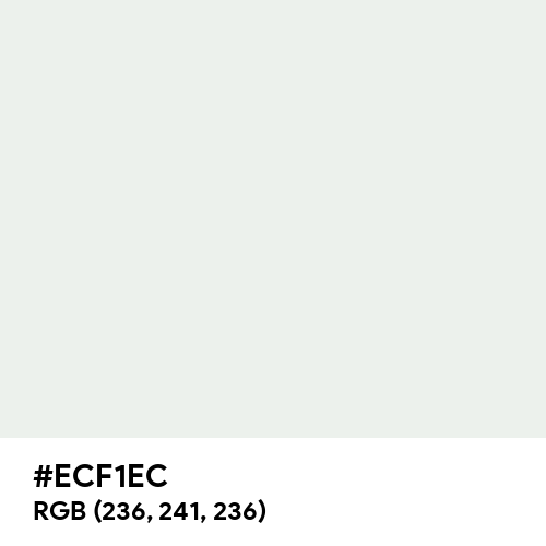 Bright Gray (Hex code: ECF1EC) Thumbnail