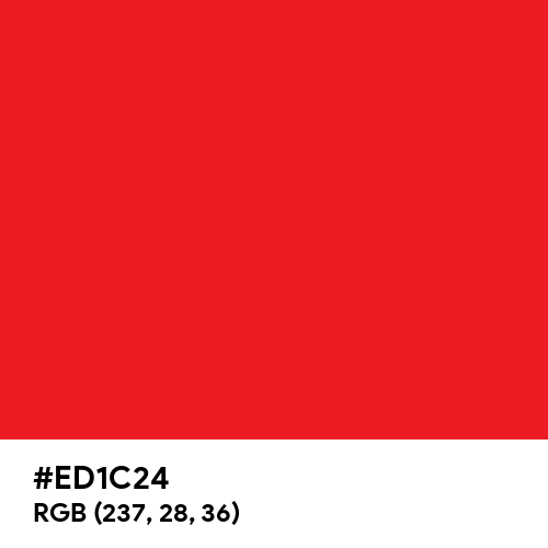 Alphabet Red (Hex code: ED1C24) Thumbnail