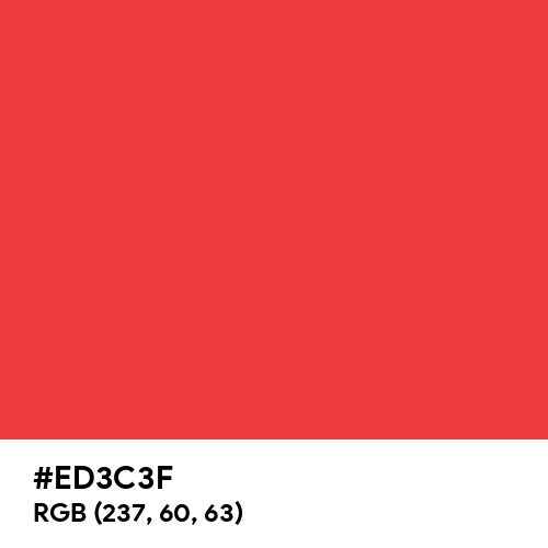 Shiny Red (Hex code: ED3C3F) Thumbnail