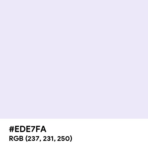 Lavender (Web) (Hex code: EDE7FA) Thumbnail