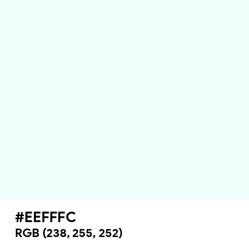 Azure (Web Color) (Hex code: EEFFFC) Thumbnail