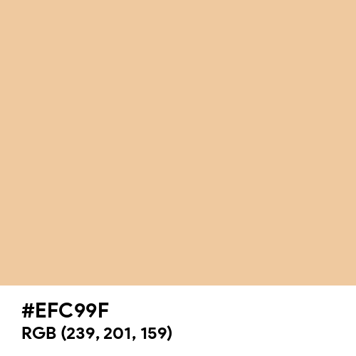 Rustic Peach color hex code is #EFC99F