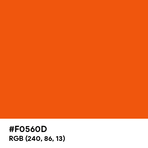 Cayenne Orange (Hex code: F0560D) Thumbnail