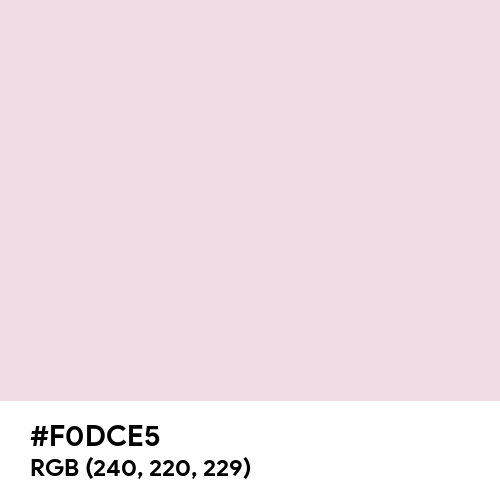 Very Pale Pink (Hex code: F0DCE5) Thumbnail