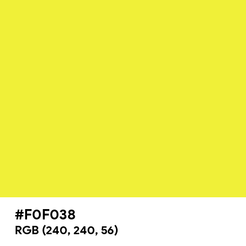 Maximum Yellow (Hex code: F0F038) Thumbnail