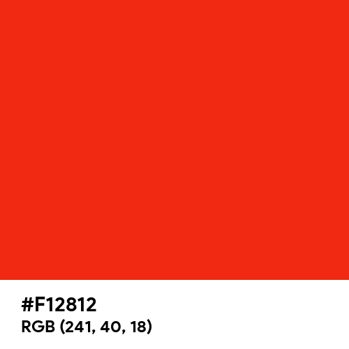 Red (RYB) (Hex code: F12812) Thumbnail