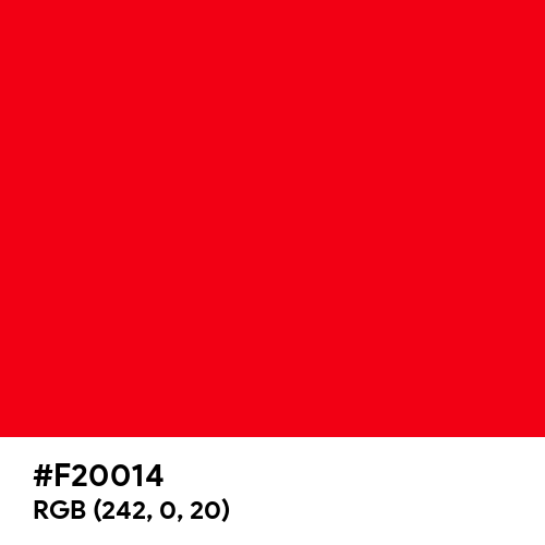 KU Crimson (Hex code: F20014) Thumbnail