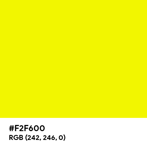 Shocking Yellow (Hex code: F2F600) Thumbnail
