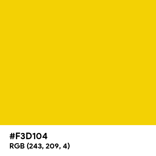 Speed Yellow (Hex code: F3D104) Thumbnail