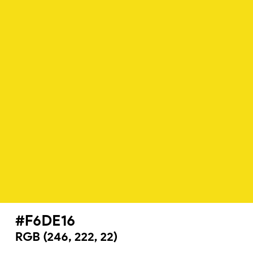 Attention Yellow (Hex code: F6DE16) Thumbnail