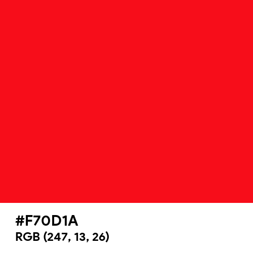 Vivid Red (Hex code: F70D1A) Thumbnail