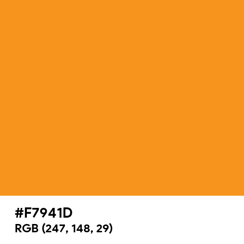 Orange CMYK (Hex code: F7941D) Thumbnail