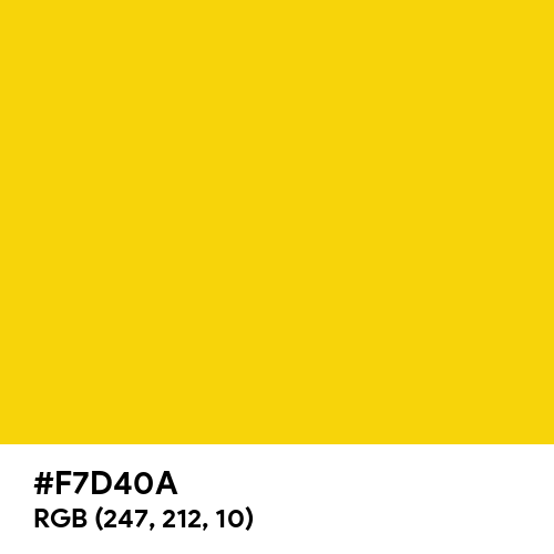 Candy Yellow (Hex code: F7D40A) Thumbnail
