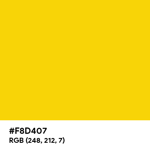 Strong Yellow (Hex code: F8D407) Thumbnail