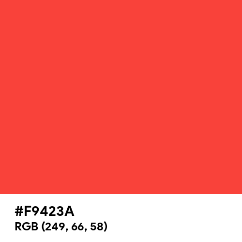 Warm Red (Pantone) (Hex code: F9423A) Thumbnail
