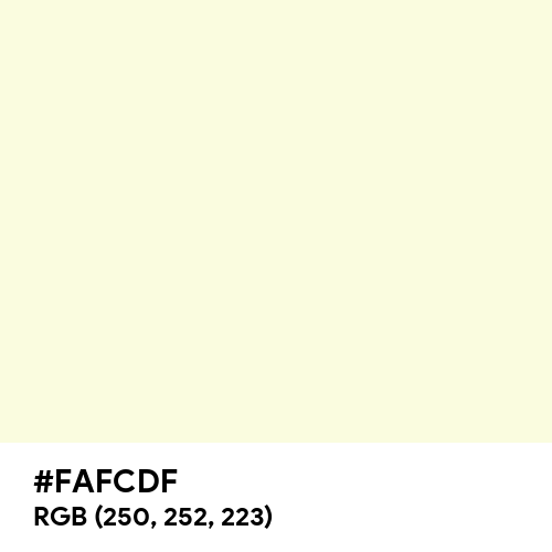 Light Yellow (Hex code: FAFCDF) Thumbnail
