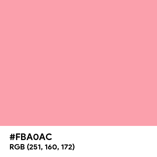 Pinkish Red (Hex code: FBA0AC) Thumbnail